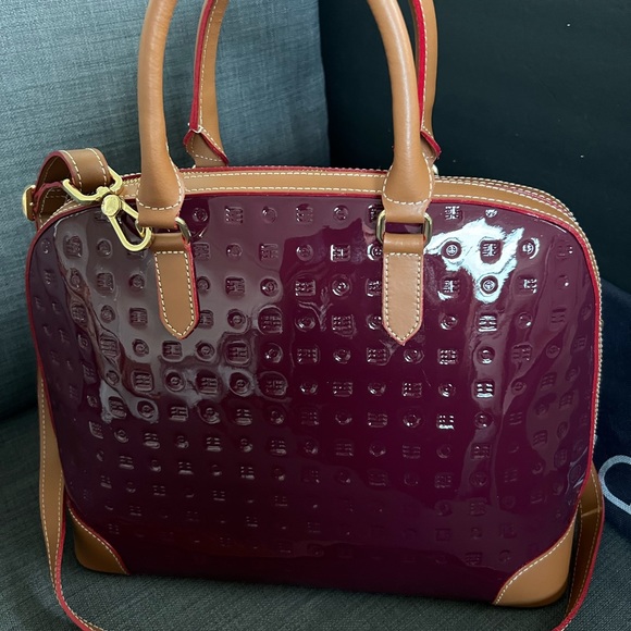 NWT ARCADIA PATENT LEATHER SATCHEL HANDBAG PURSE - Picture 5 of 11